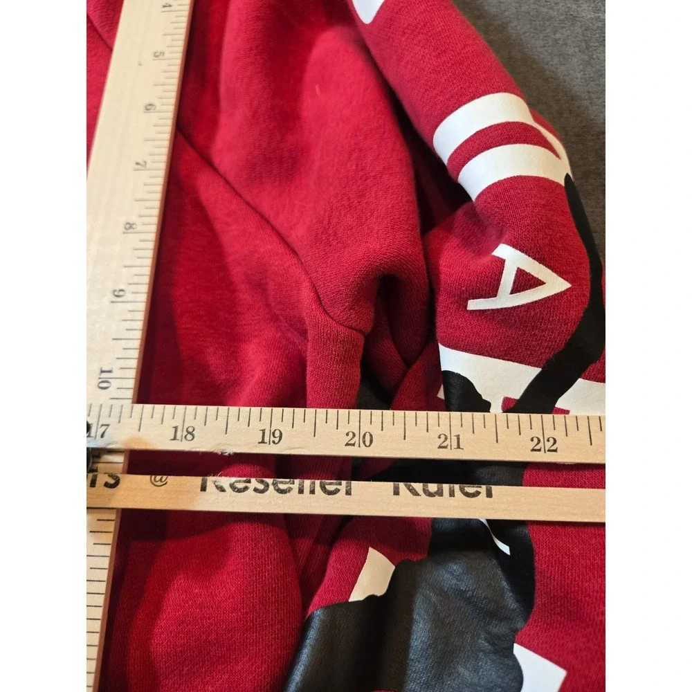 Nike Hoodie Mens Medium Air Jordan Jumpman Sleeve Spellout Red Sweatshirt Fleece